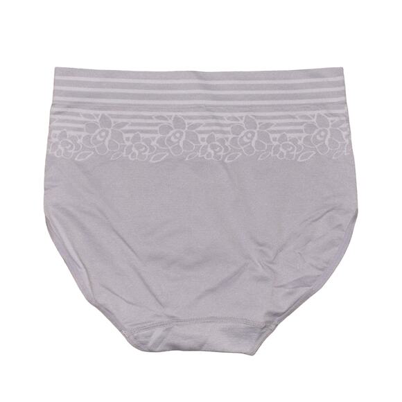 BREEZIES NEW $45 Floral Stripe Seamless High Cut Panties Set of 3 Wisteria Small - Picture 3 of 4